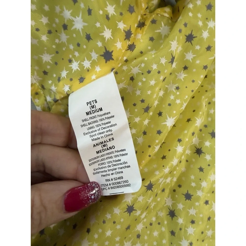 Disney Parks Tinker Bell Dog‎ Raincoat Jacket Blue Yellow Hooded Medium